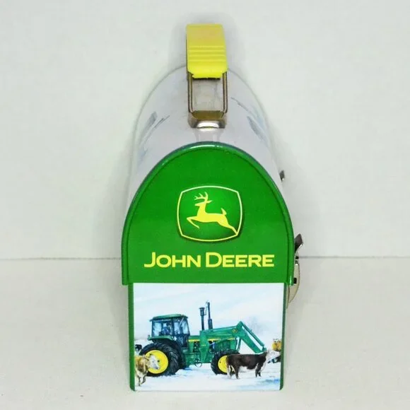 Pair Of John Deere Collector Tins Box Lunch Pail Winter Scenes Farmhouse Decor - Picture 8 of 9
